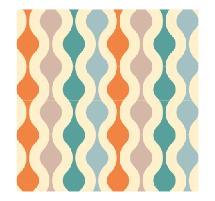 Wavy multicolour pattern vintage coasters - TenStickers