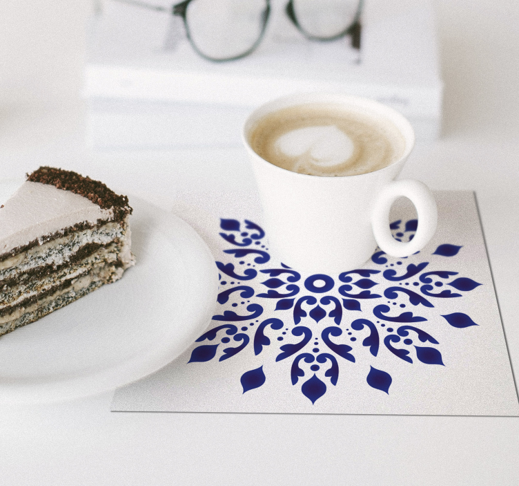 Blue round classic tile coaster - TenStickers