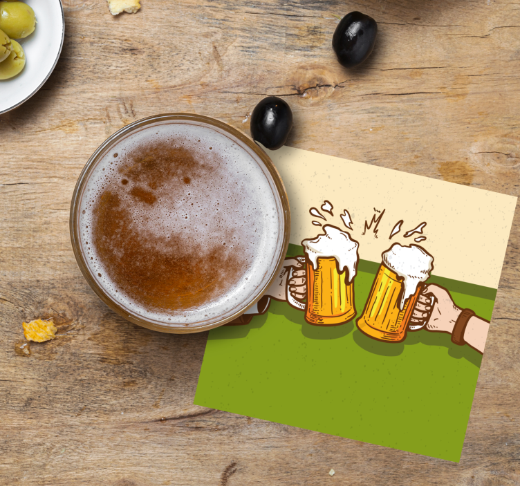 Cheers on the  beer cartoon mats - TenStickers
