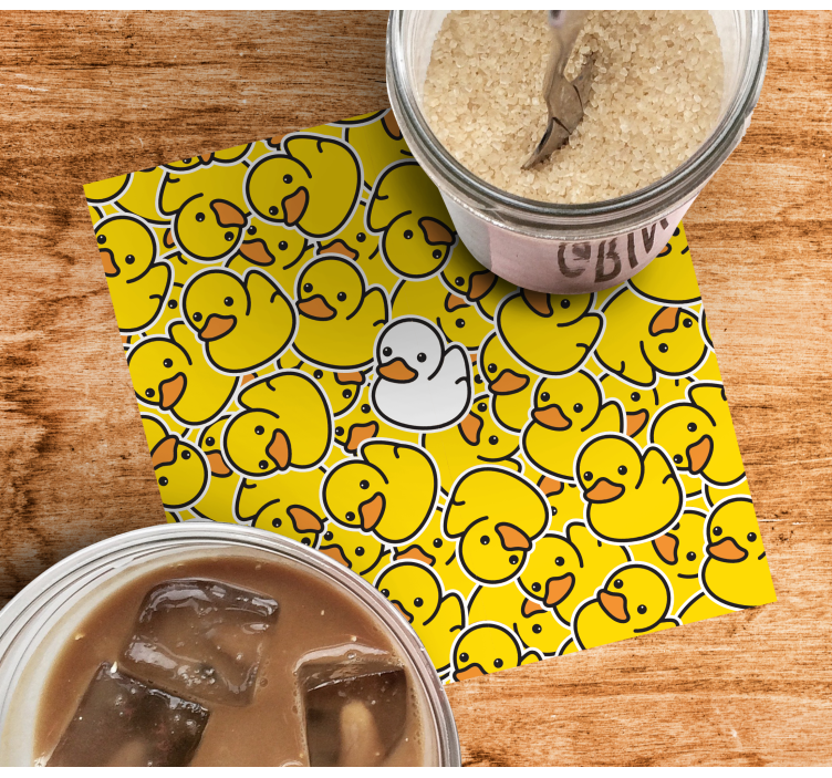Different cute white duck modern coaster - TenStickers