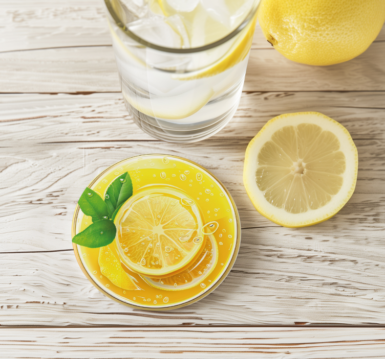 Lemonade drink texture coasters - TenStickers