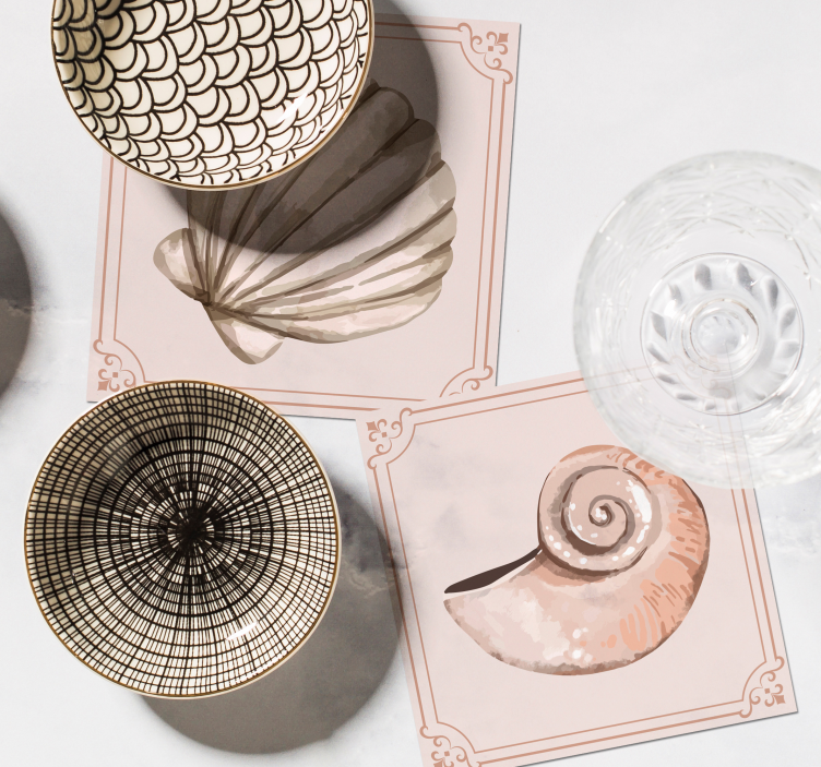 seashells color shell coaster - TenStickers