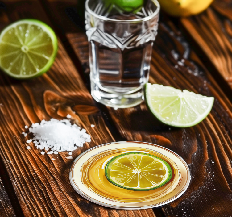 Tequila drink texture coasters - TenStickers
