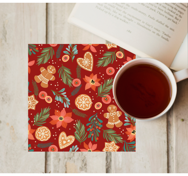 Traditional Christmas symbols christmas coaster - TenStickers
