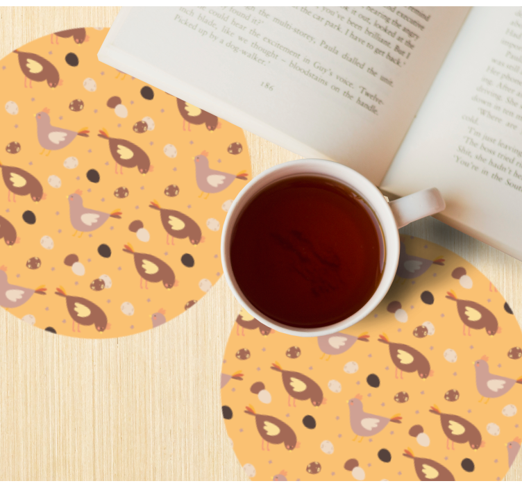 Whimsical Bird Pattern geek coasters - TenStickers