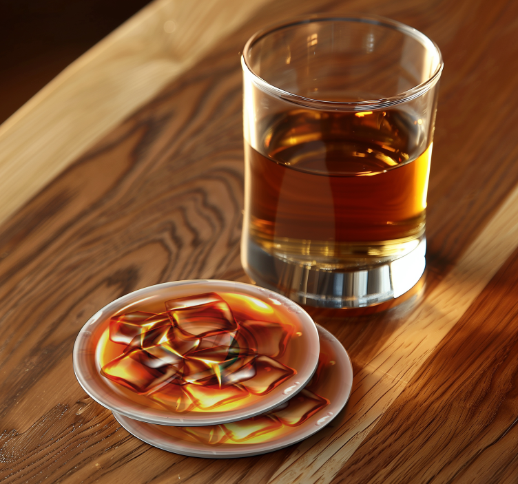 Whisky glass texture coasters - TenStickers
