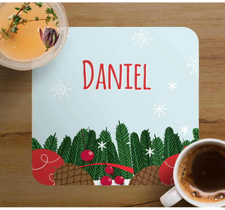 wish a merry xmas with name christmas coaster - TenStickers