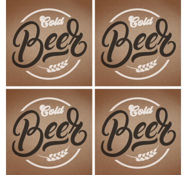 Beige cold beer coaster - TenStickers
