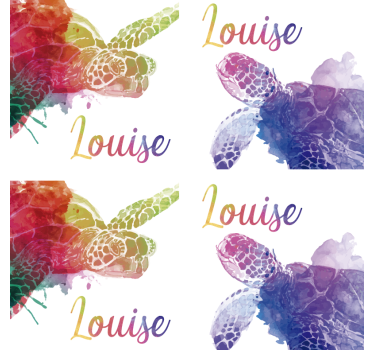Colourful Personalized Turtle Coaster - TenStickers
