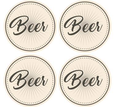 Vintage text beer coasters - TenStickers