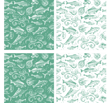 Sketch fish hand drawn coaster - TenStickers