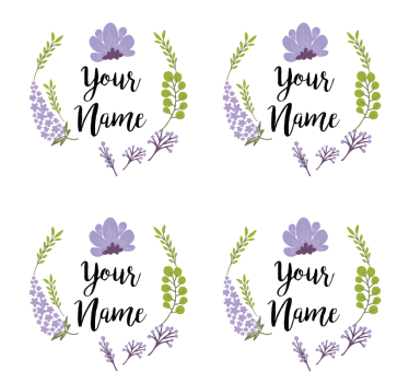 Personalizable coasters floral personalized design - TenStickers