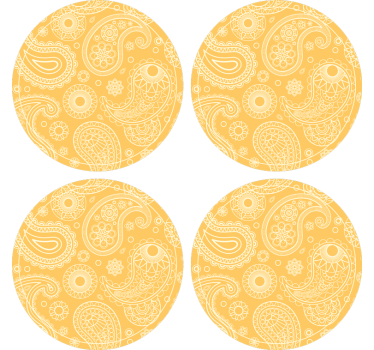 Coasters with intricate paisley design - TenStickers