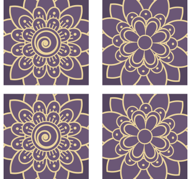 Coasters with floral golden designs - TenStickers