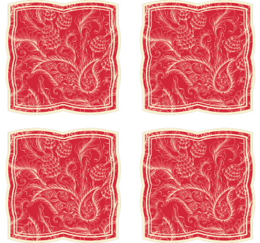 Ornate floral pattern coasters - TenStickers