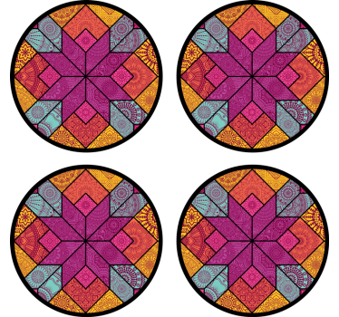 Coasters vibrant geometric design - TenStickers