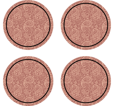 Paisley floral pattern coasters - TenStickers