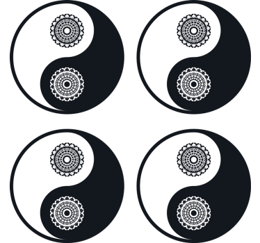 Geek coasters yin yang mandala designs - TenStickers