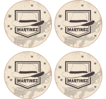 Geek coasters western hat and guns design - TenStickers