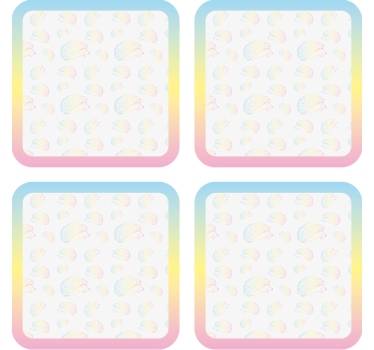 Personalisable coasters with a colorful jellyfish pattern - TenStickers