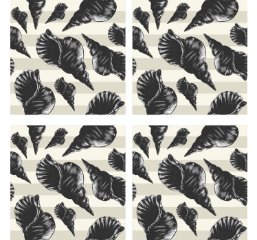 Coasters with elegant shell patterns - TenStickers