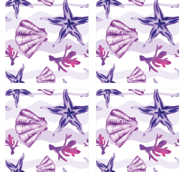 Coasters with coastal shell patterns - TenStickers