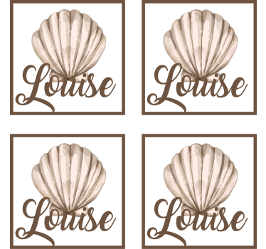 Personalisable coasters shell with custom name - TenStickers