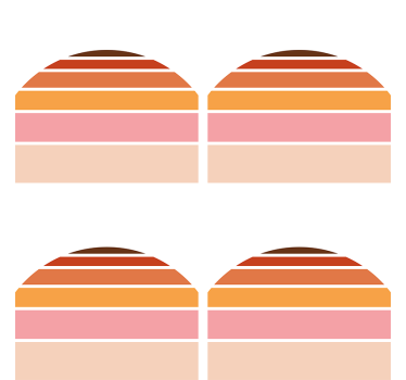 Layered color shape coasters - TenStickers