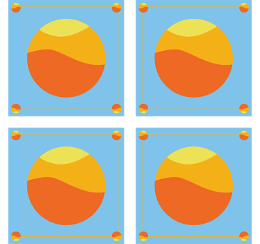 Vibrant circular color fields coasters - TenStickers