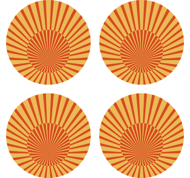 Coasters with radiant sunburst design - TenStickers