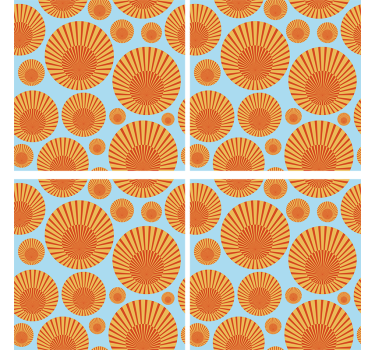 Coasters with radiant circular patterns - TenStickers