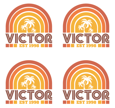 Personalisable coasters retro palm trees design - TenStickers