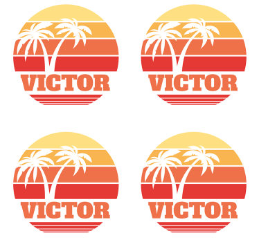 Personalisable coasters tropical sunset with palm trees - TenStickers