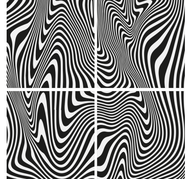Coasters wavy black and white design - TenStickers