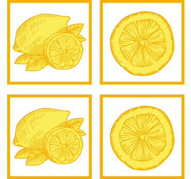 Citrus fruit illustrations coasters - TenStickers