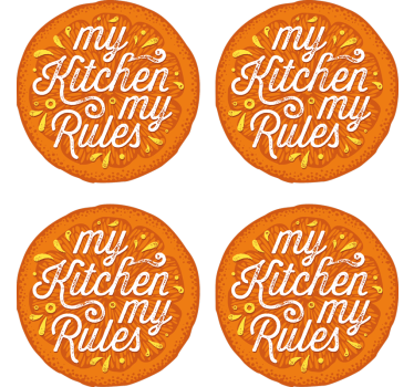 Kitchen rules for a fun home beer mats - TenStickers