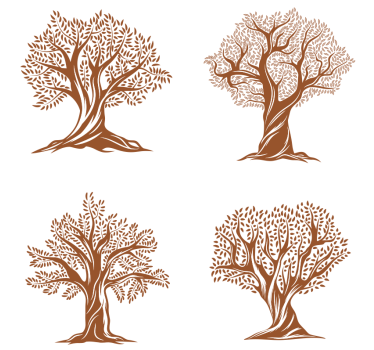 Beer mats with intricate tree silhouettes - TenStickers