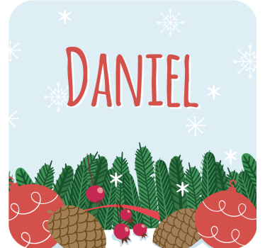 wish you a merry xmas with name xmas coasters - TenStickers
