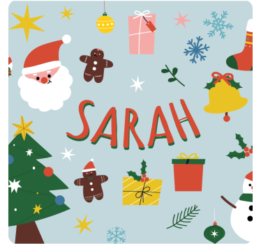 Christmas coaster featuring santa and gifts - TenStickers