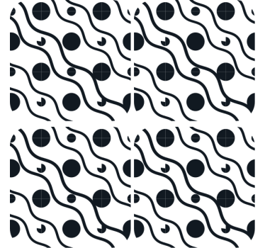 Coasters with wavy pattern and circles - TenStickers