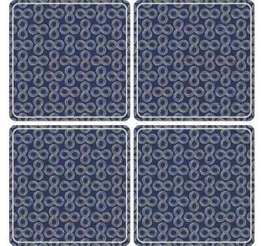 Beer mats navy patterned infinity - TenStickers