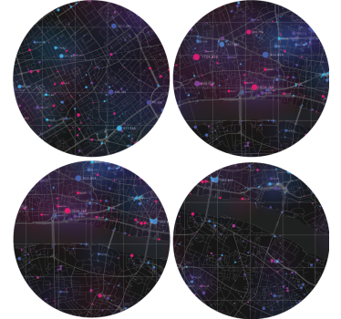 Abstract map pattern coasters - TenStickers
