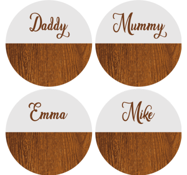 Wooden marble personalised beer mats - TenStickers