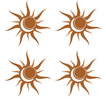 Curved sun symbol coasters - TenStickers