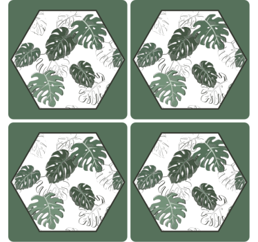 Coasters with hexagonal leaf design - TenStickers