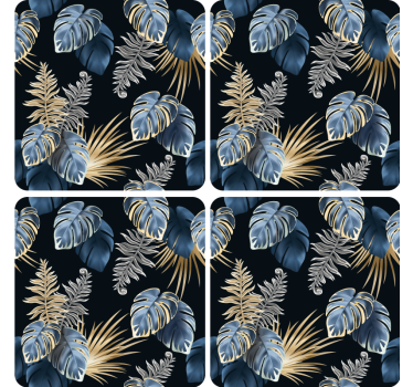 Lush tropical foliage coasters - TenStickers