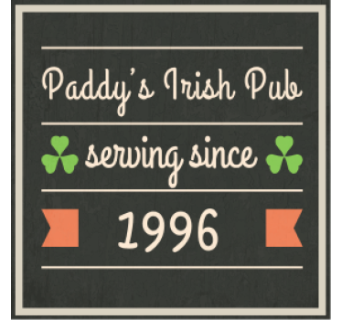 Irish pub + date personalised beer mats - TenStickers