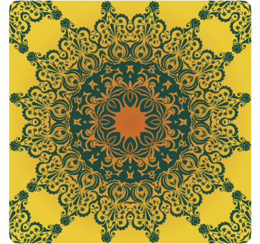 Ornate yellow pattern coasters - TenStickers