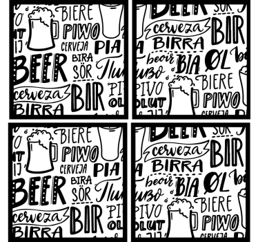 Beer mats with varied beer vocabulary - TenStickers