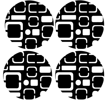 Coasters with geometric black patterns - TenStickers